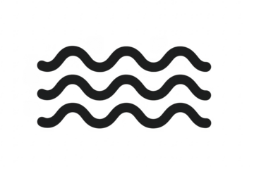 Three black wavy lines forming a pattern on transparent background