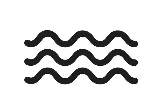 Three black wavy lines forming a pattern on transparent background