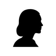 Woman Silhouette Profile: Vector Art for Avatar, Icon, and Design vector