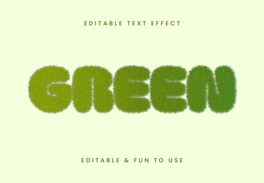 Green Grass Font Rounded Texture Nature Text Effect