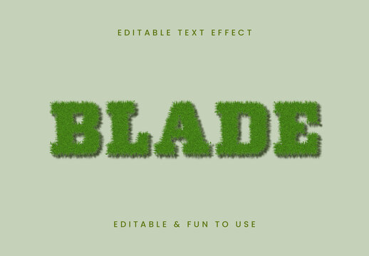 Green Grass Font Nature Blade Text Effect