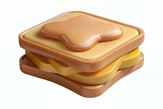 A stacked peanut butter and jelly sandwich toy