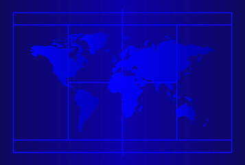 Tennis Court Field, World Map with Blue Background , Vector Illustration Abstract image	
