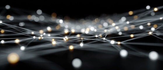 Abstract network of glowing points connected by lines