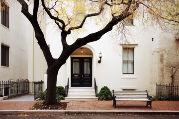 Autumnal townhouse facade