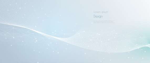 Vector network connection. Abstract mesh, molecular plexus line and cyberspace. Geometric line, dot on white background. Modern digital technology design for data, ai, science, futuristic background
