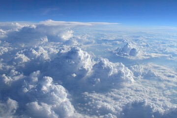 Fototapeta premium Aerial view of fluffy clouds