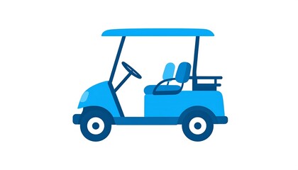 Blue golf cart graphic