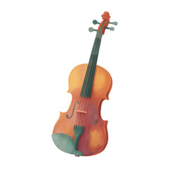 Fototapeta premium Violin is shown in a painting