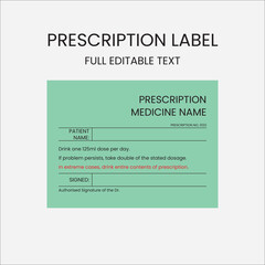 Prescription label template design, Personalized prescription