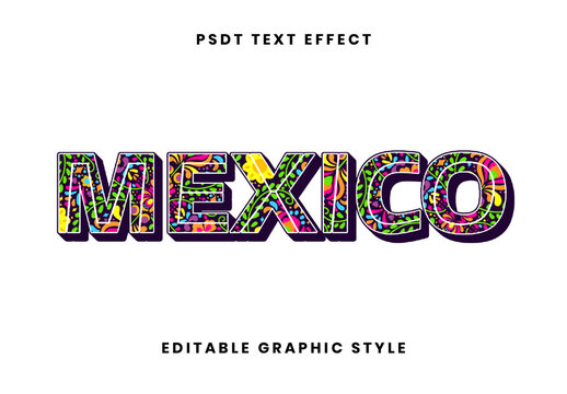 Colorful Mexico Font Floral Decorative Culture Text Effect