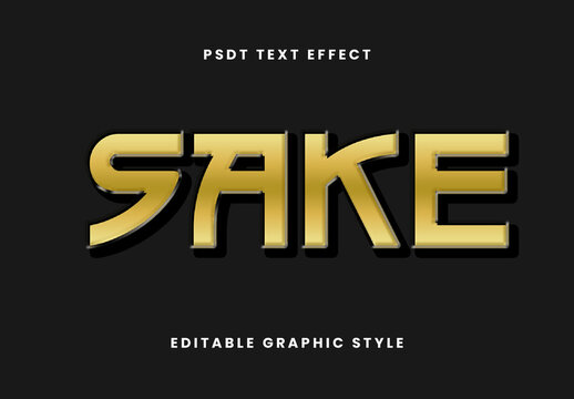 Gold Japan Font Futuristic Style Modern Text Effect