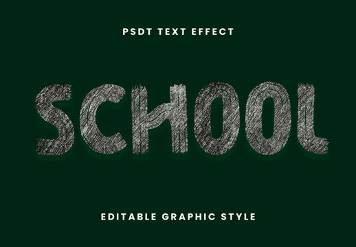 White Board Font School Chalk Scribble Text Effect