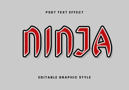 Red And Black Japan Font Shadowed Ninja Style Text Effect