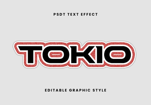 Red And Black Japan Font Glitter Bold Modern Text Effect