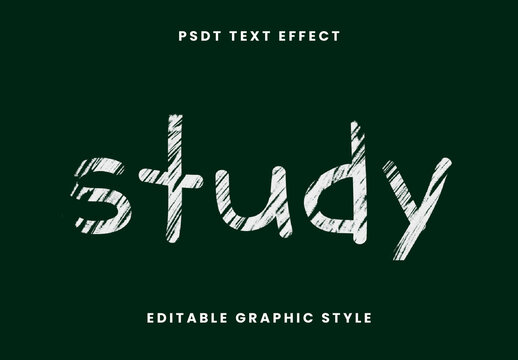 White Board Font Study Rough Chalk Text Effect
