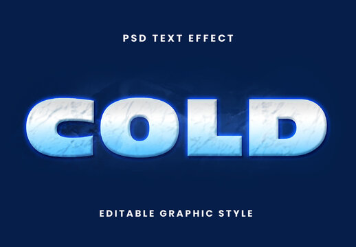 White And Blue Ice Font Cold Frozen Winter Text Effect