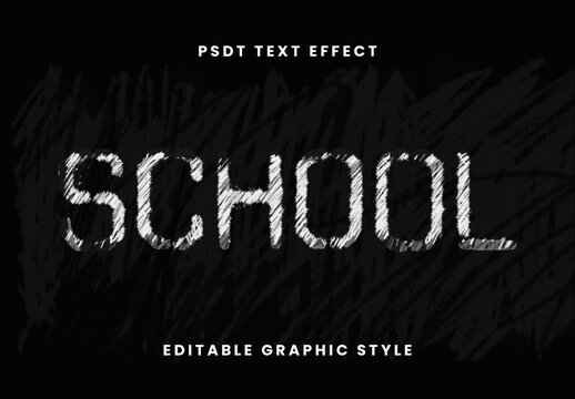 White Board Font School Chalky Scribbled Texture Text Effect