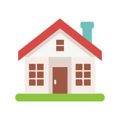 Simple Home Icon with Roof and Door