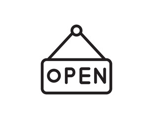 Open sign line icon vector illustration set.Treasure chest icon design. simple stroke line vector
