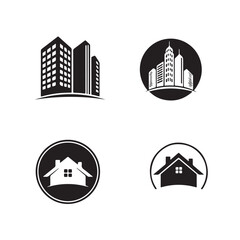 Fototapeta premium Real Estate Victor Silhouette Logo Design