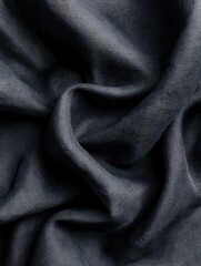Fototapeta premium abstract texture of natural black or dark gray color fabric as concept background fabric texture of natural cotton or linen silk or satin wool or jersey textile material luxurious dark background
