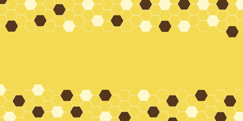 Bee hive hexagon and space background.