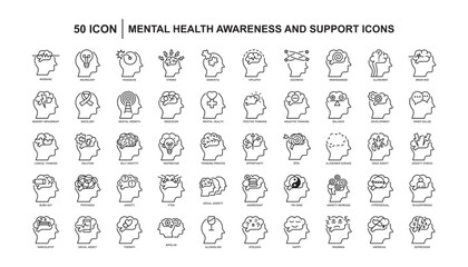 Mental Health Awareness and Support Icons