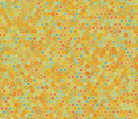 Tileable abstract background. Geometric elements of varied style and color. Regular hexagon shapes. Tileable pattern. Seamless background. Superb vector illustration.