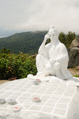 Chessboard statue in Ban Co peak. Son Tra Peninsula. Da Nang. Vietnam.