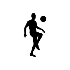 A silhouette of a soccer player mid-kick, showcasing athleticism and skill.
