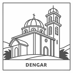 Church building with tower and dome architecture religious