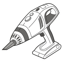 Handheld vacuum cleaner with gray accents cordless