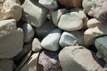 The photo shows a close-up of crushed stone