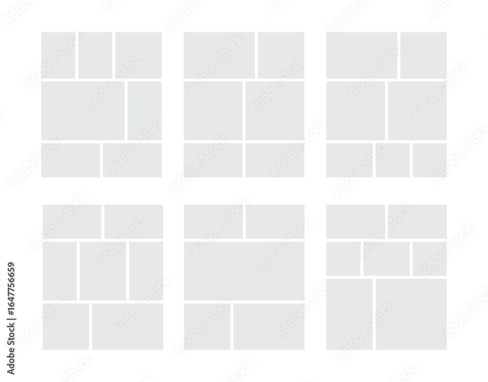 Poster bento grid system shapes in set