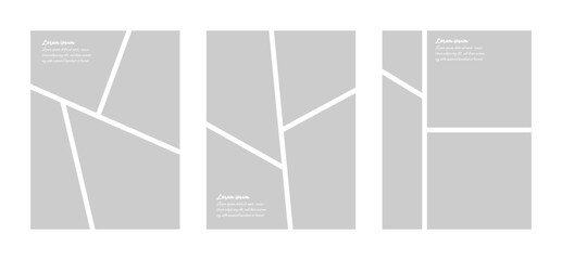 Set of comic 4 frame photo collage layout