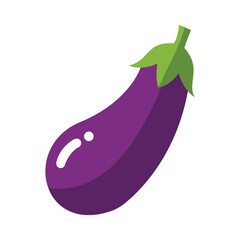 A fresh purple eggplant logo, perfect for a food blog, healthy eating campaign, or vegetable-themed designs.