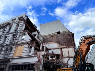 old historical building damaged for reconstruction