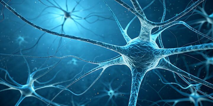 Seamless liquid texture with bright underwater light waves forms a blue abstract background with a 3D-rendered DNA illustration