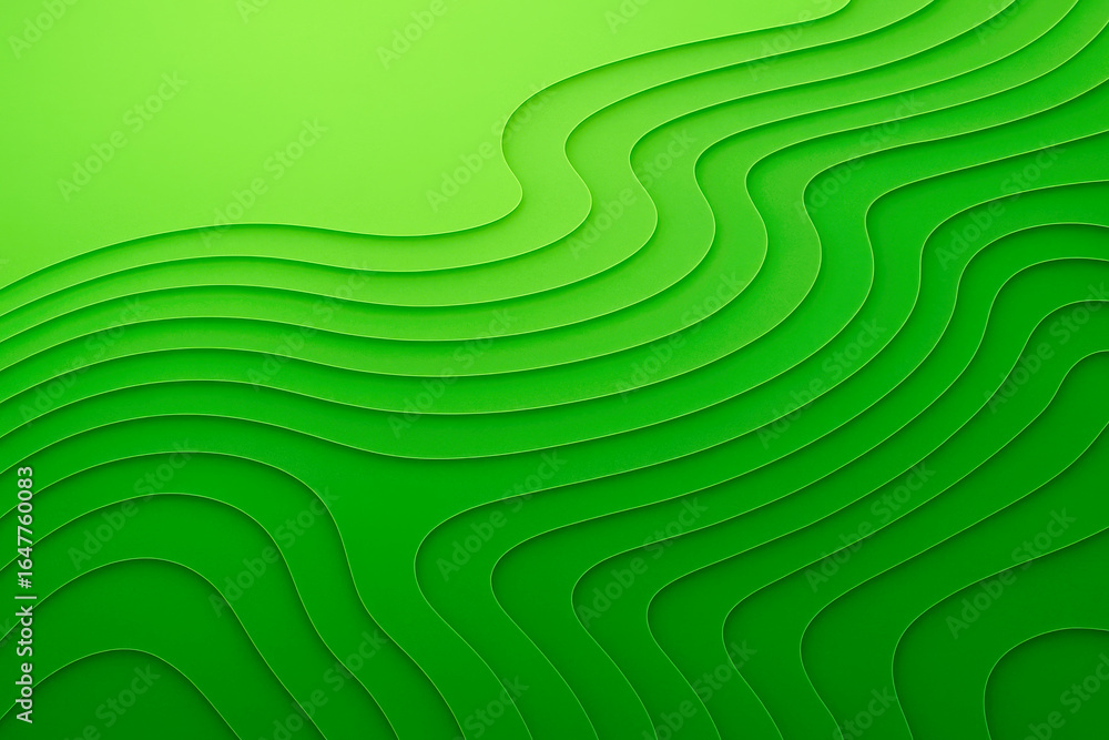 Poster green layered contour lines abstract background curve