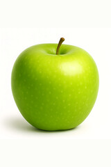 green apple on white background