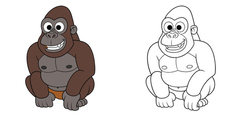 Grunko Boom the gorilla sitting on the ground beating its chest playfully