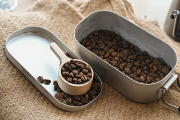 アウトドアでコーヒー焙煎