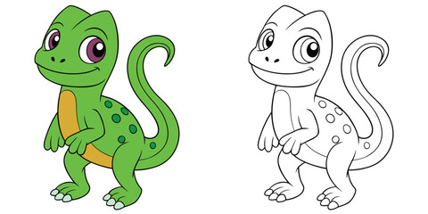 Obraz premium Scaly Skip the lizard crawling with a long tail and small toes