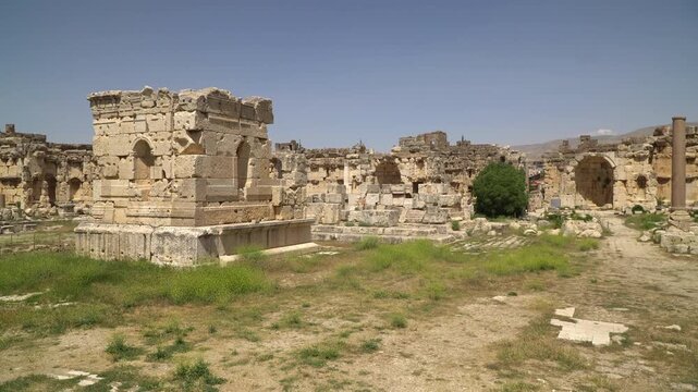 Ruins of Heliopolis Syriaca, an ancient Roman city located in Baalbek, Lebanon