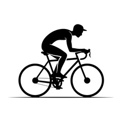 Obraz premium Cyclist silhouette riding a bicycle sport speed