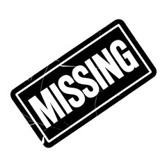 Distressed black rectangle with white missing text word