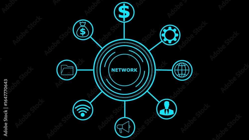 Poster digital technology, internet network connection, big data, digital marketing iot internet of things.