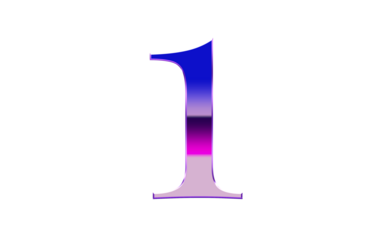 The Number 1 with Neon Effect