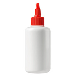 White glue bottle with red cap isolated on transparent background